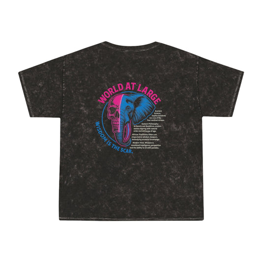 Unisex Mineral Wash T-Shirt with Quirky Cartoon Design, Casual Graphic Tee, Geeky Apparel, Anime Fan Shirt, Gift for Him and Her