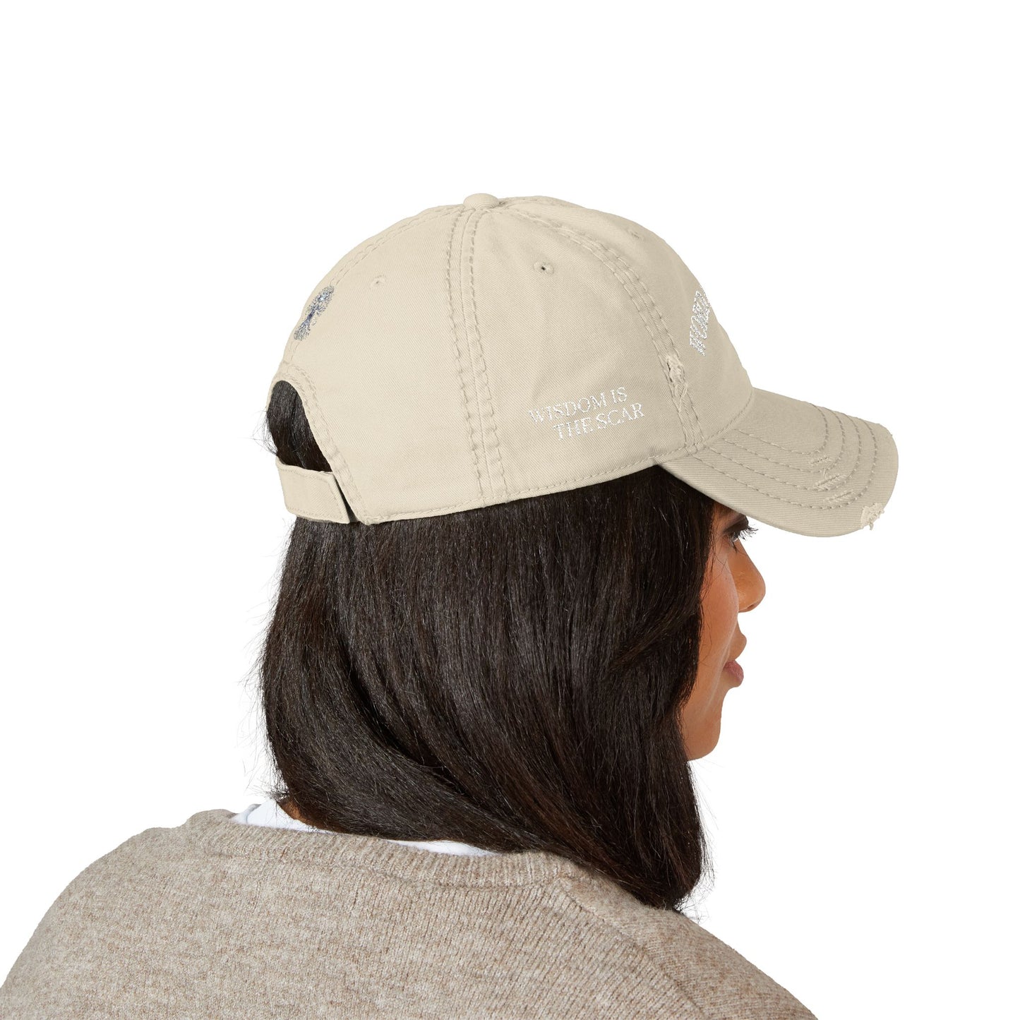 Distressed Dad Hat - World at Large Embroidered Cap, Casual Hat for Every Day, Trendy Style, Birthday Gift, Summer Accessory
